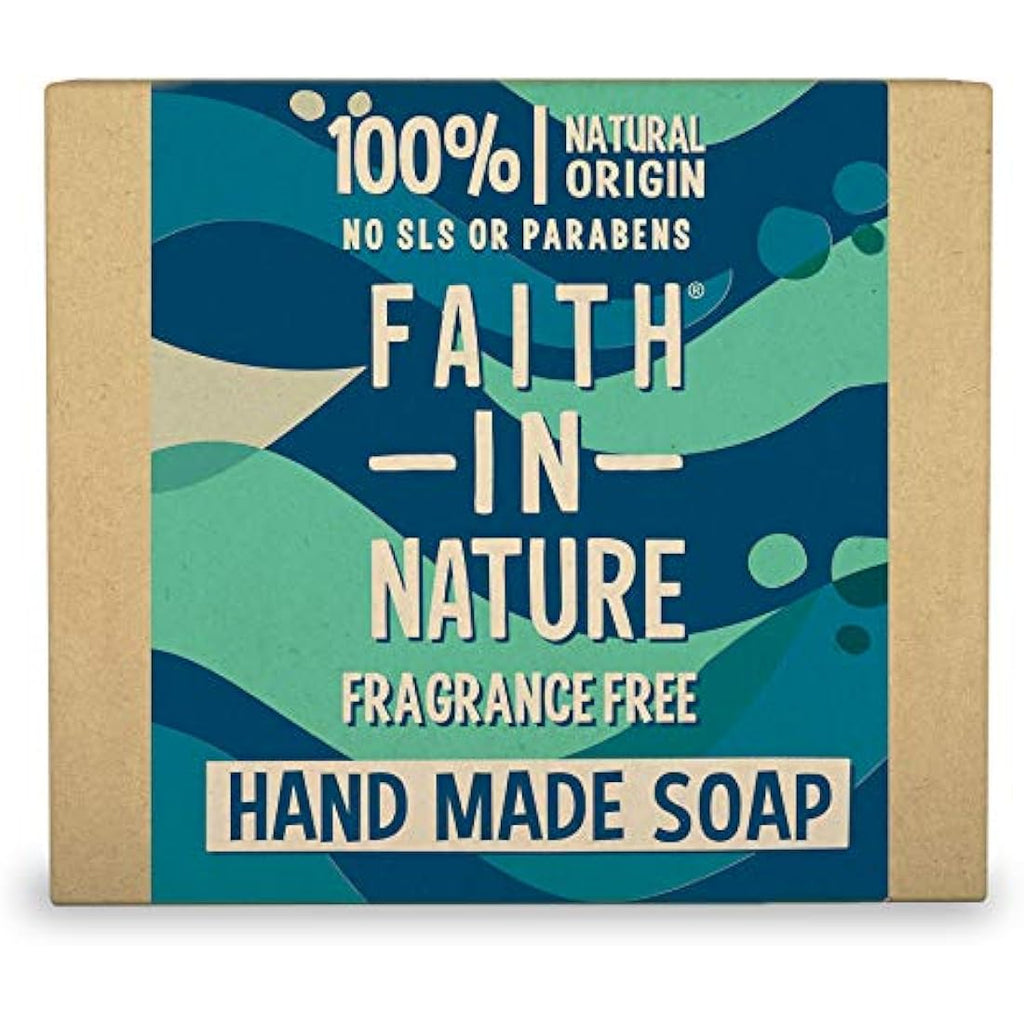 Faith In Nature Organic Seaweed Soap - Unscented Mineral Bar (3 Pack)