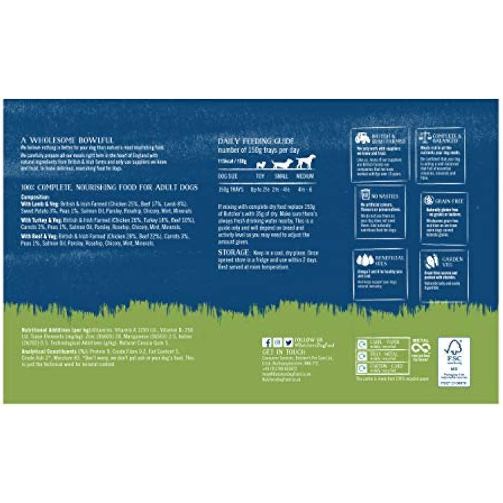 Butcher's Grain Free Wet Dog Food Trays – Traditional Recipes (36 x 150g)