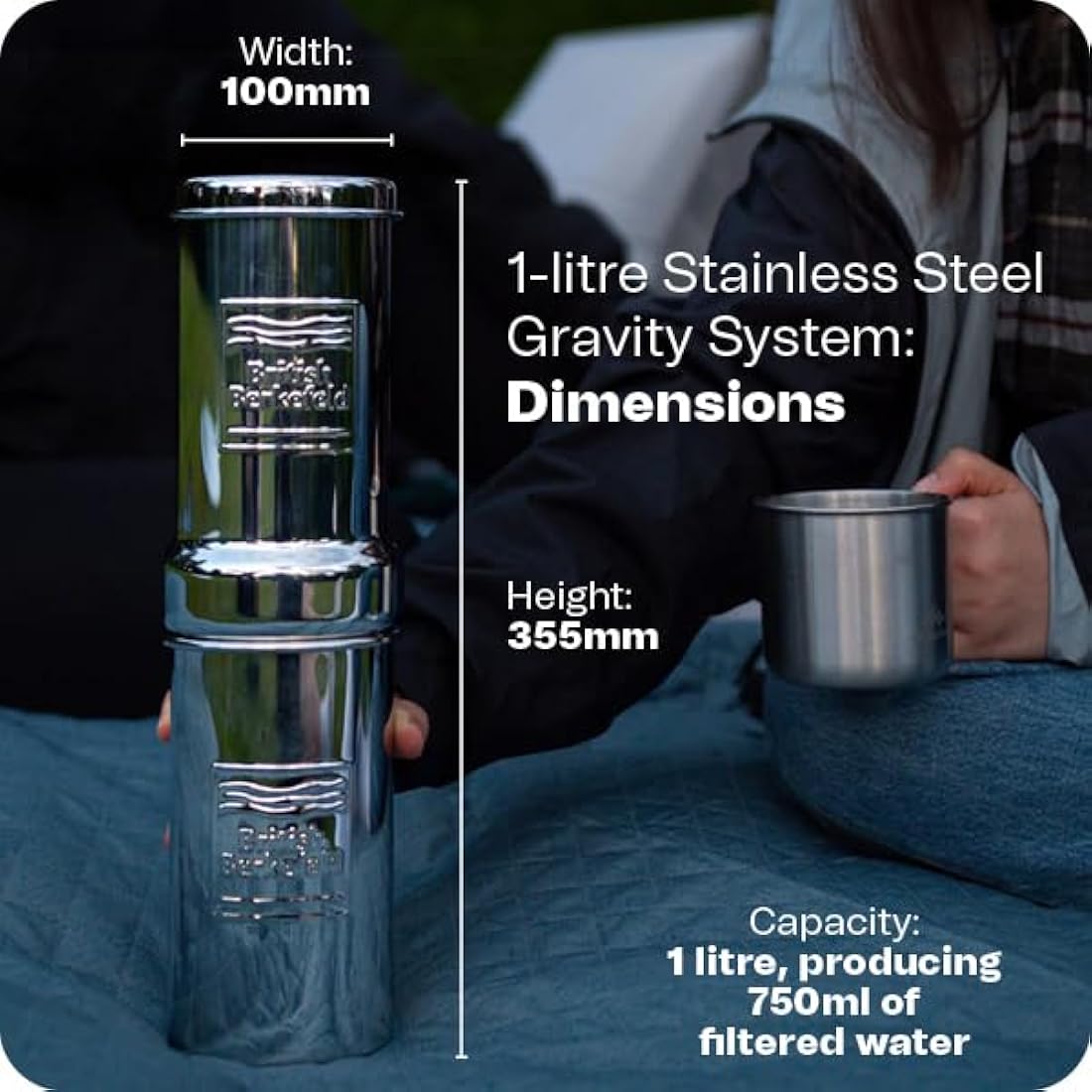 British Berkefeld 1L Stainless Steel Gravity Water Filter System