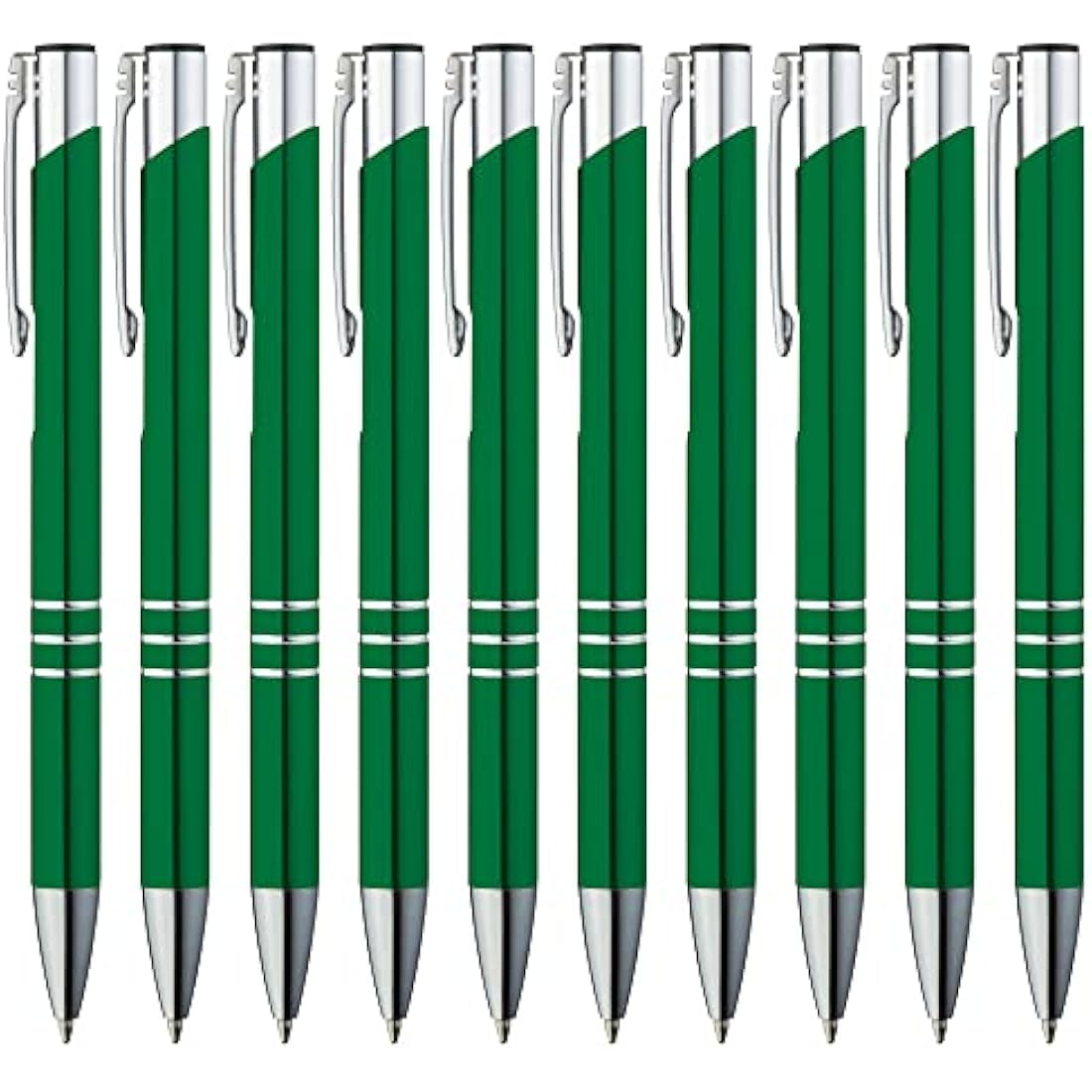 GIMEI Metal Ballpoint Pen Set – Pack of 50 – Blue Ink – Green