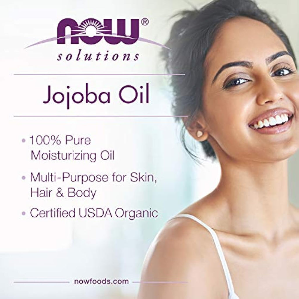 NOW Solutions Organic Jojoba Oil - 100% Pure Moisturizer for Skin & Hair