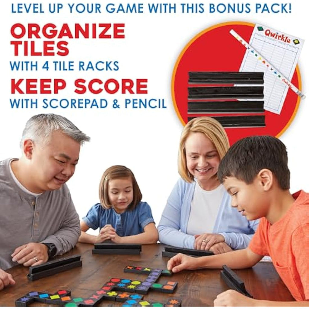Mindware Qwirkle Bonus Pack Board Game with Tile Racks and Score Pad