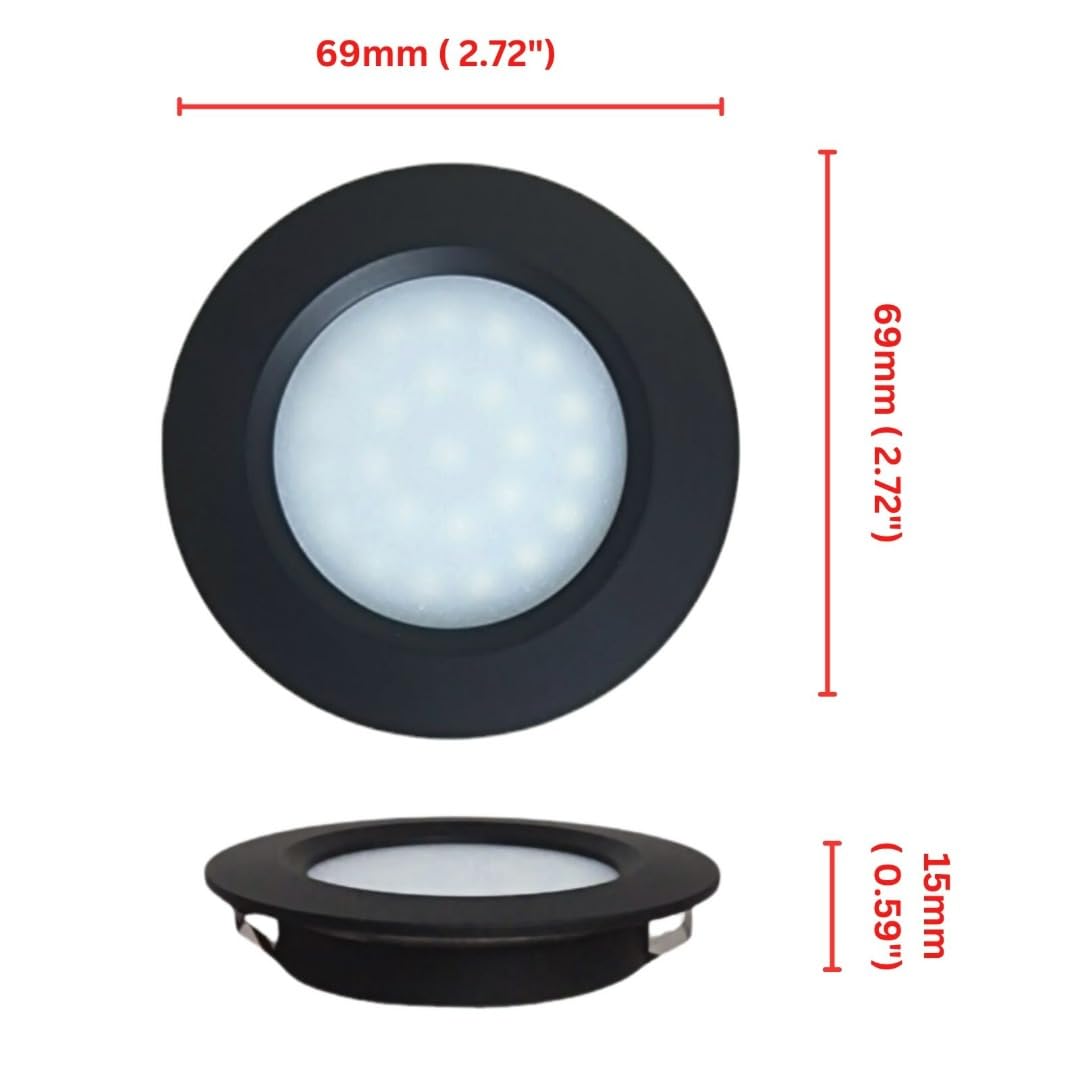 Marvix 12V LED Recessed Spot Lights | 4 Pack Touch Dimmable Black Downlights