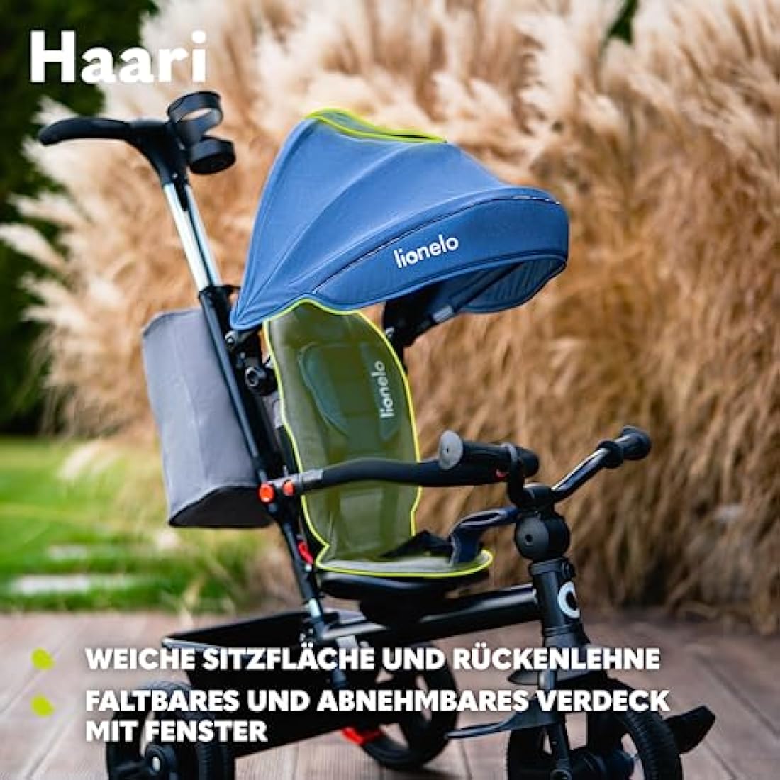 LIONELO Haari 2in1 Kids Tricycle Stroller with Swivel Seat & Canopy