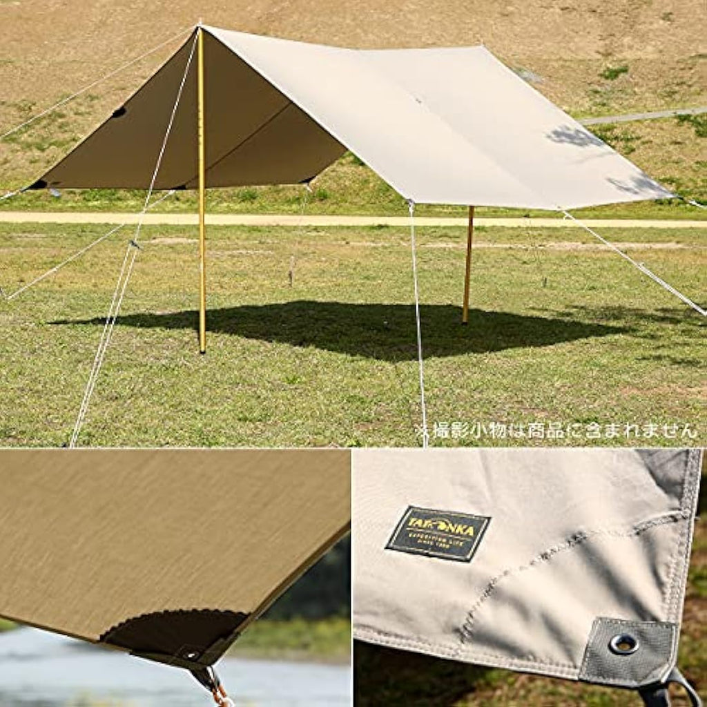 Tatonka Tarp 4 TC – UV Resistant Cotton Blend Camping Shelter, Beige