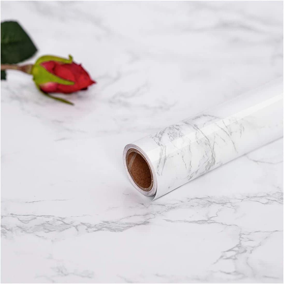 Hode White Marble Vinyl Wrap – 90cmx600cm Self Adhesive Wallpaper