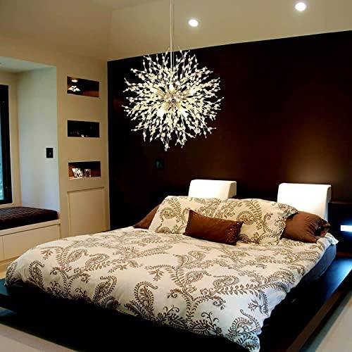Jolof Store Modern Gold Crystal Dandelion Firework Chandelier – 8-Light