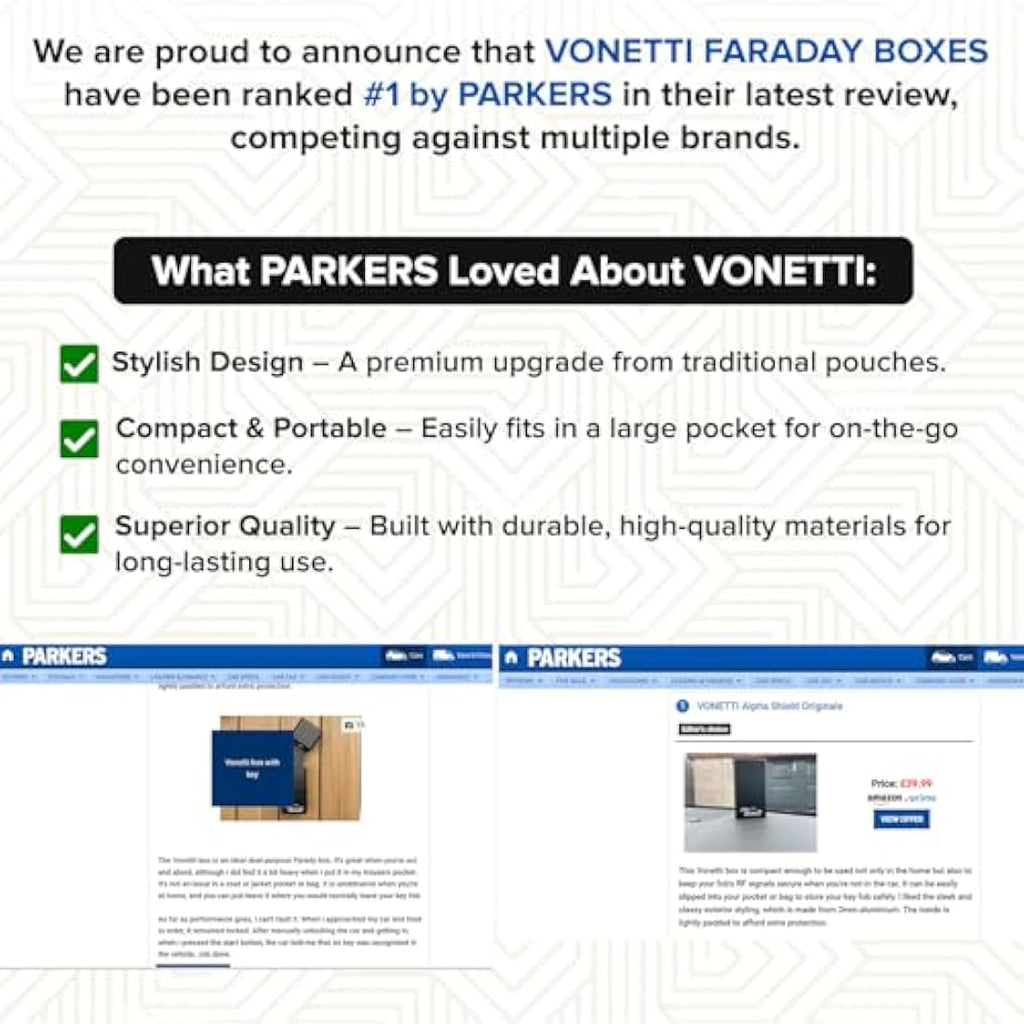 Vonetti Faraday Box – Aluminum RFID Signal Blocking Key Fob Protector