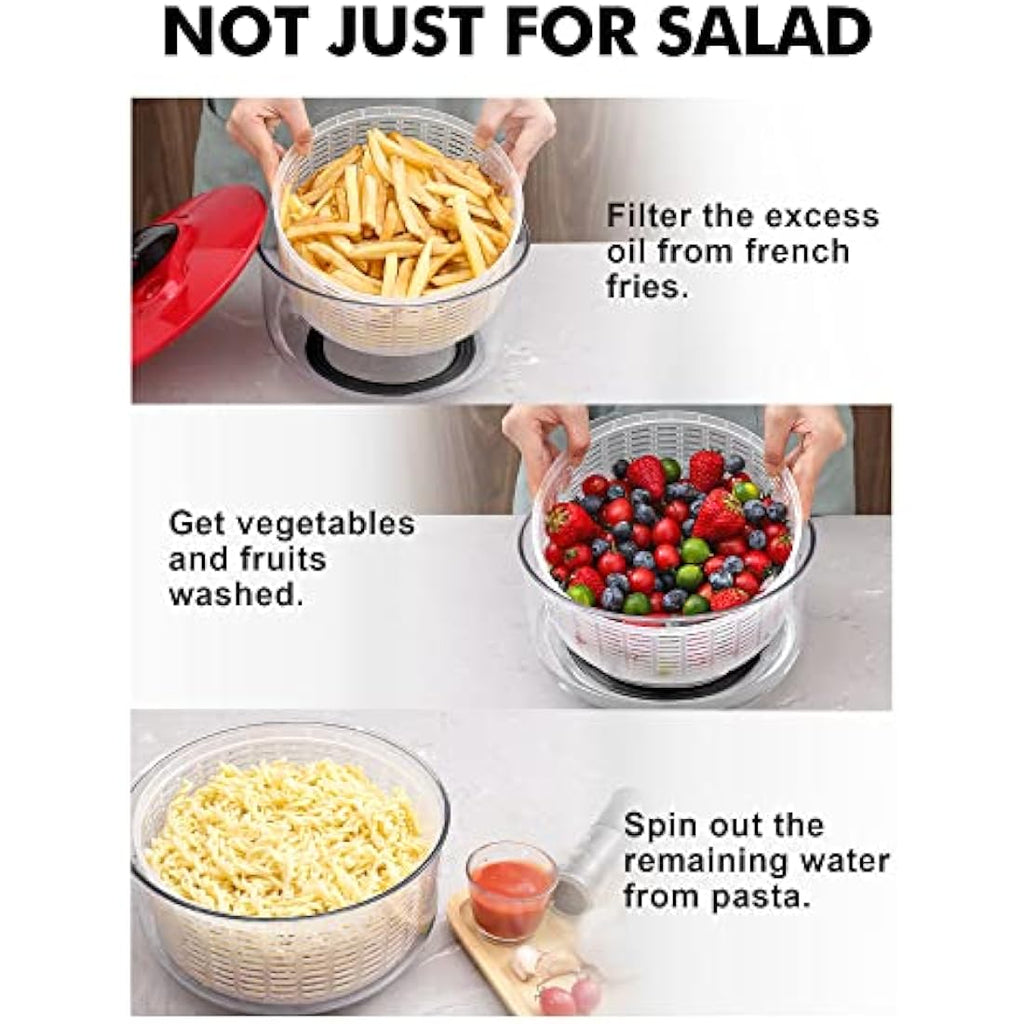 5L Salad Spinner – BPA-Free Lettuce Washer and Dryer