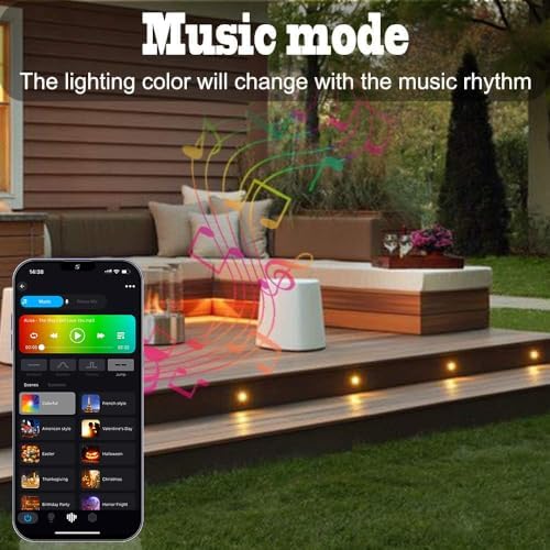INDARUN RGBW WiFi LED Decking Lights - IP67 Waterproof Smart Kit, 20 Pack