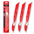 EZARC Carbide Reciprocating Saw Blades for Thick Metal | 225mm 8TPI 3-Pack