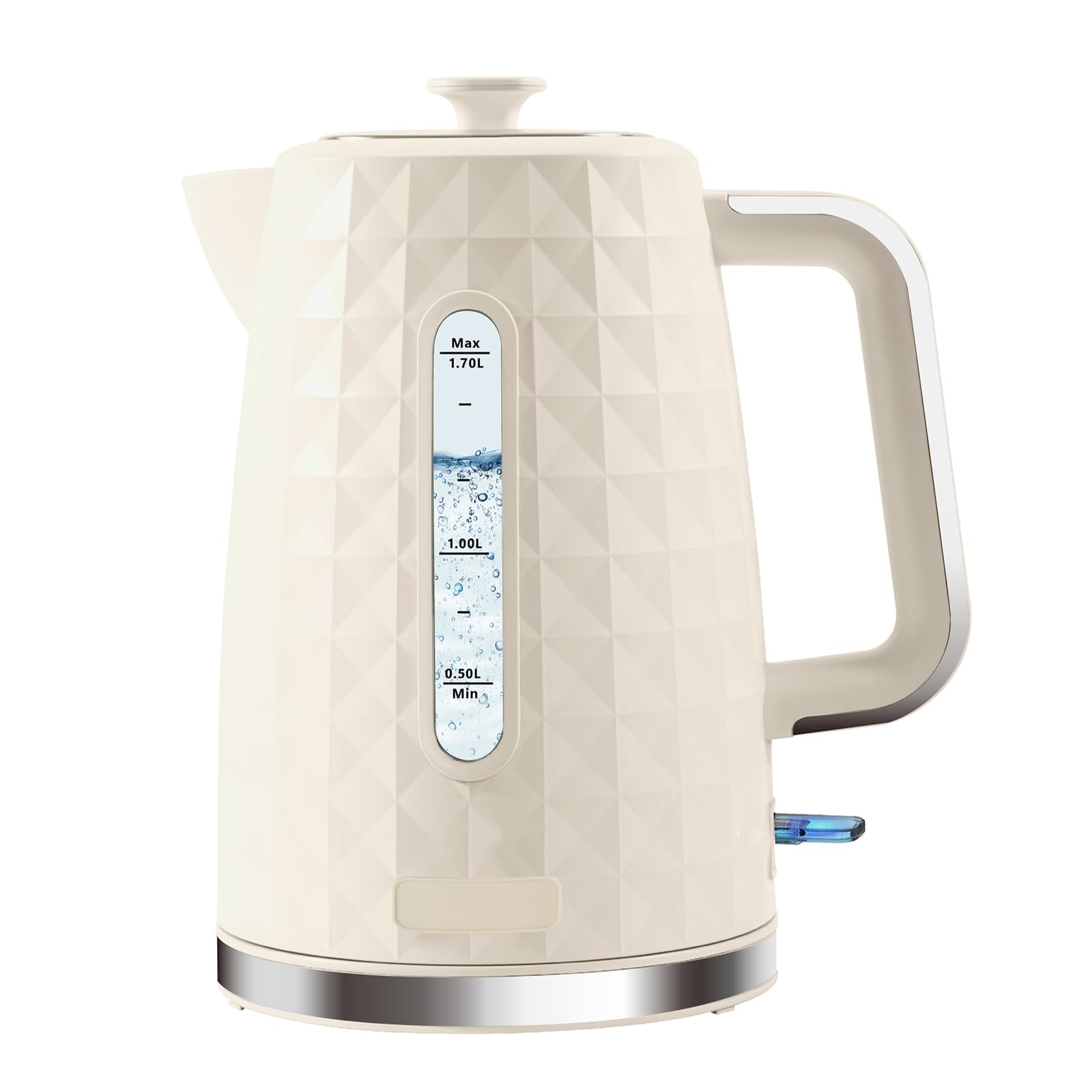 Huogary 1.7L Electric Kettle – 1850W Fast Boiling Tea Boiler, Beige