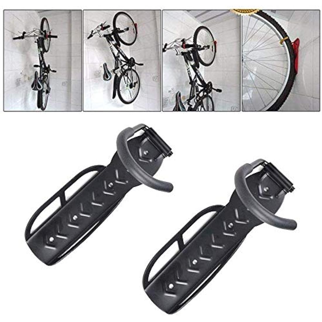 Bicycle Wall Mount Hanger – 2 Pack Steel Bike Storage Rack