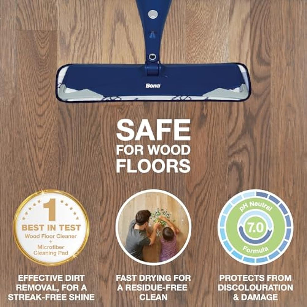 Bona Wood Floor Cleaner Refill – 4L Water-Based Solution for Hardwood