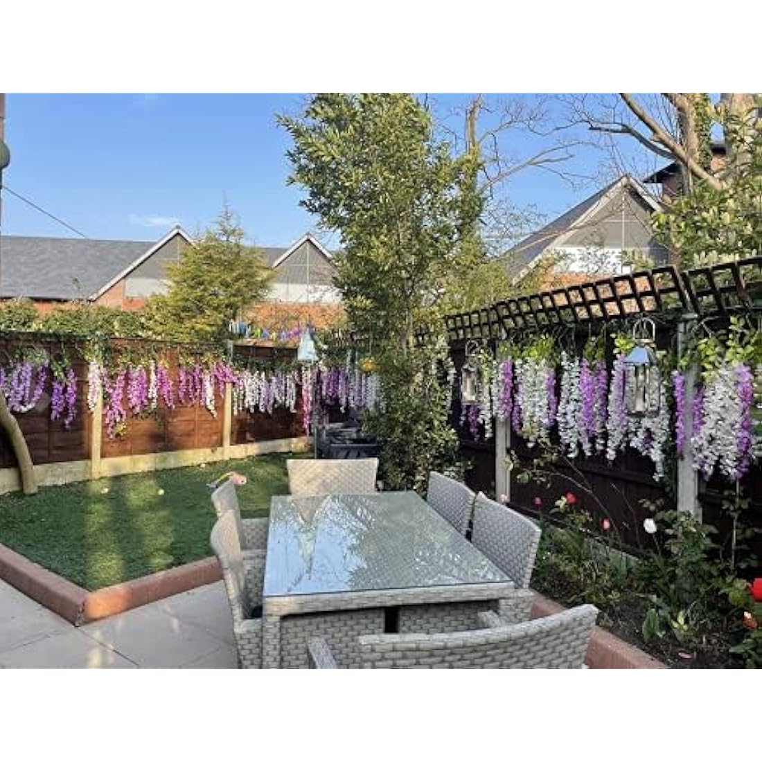 Jolof Store Artificial Wisteria Vine Hanging Garland - Silk Flowers, 12 Pack
