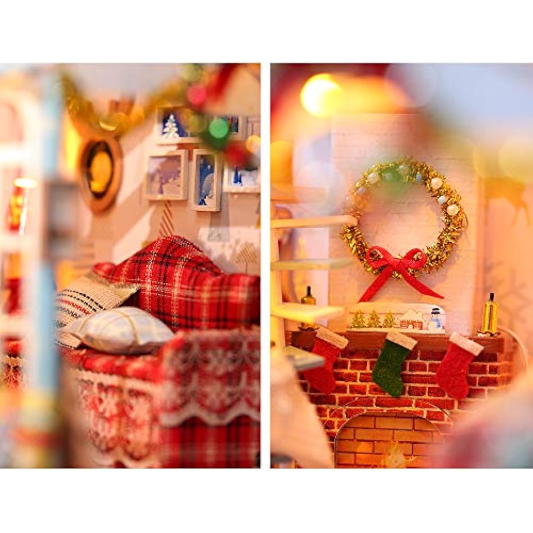GuDoQi DIY Miniature Dollhouse Kit - Wooden Model with LED Light & Music