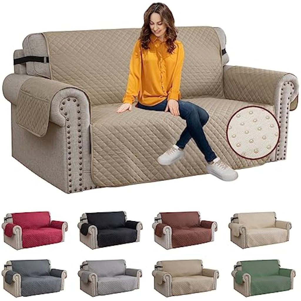 XINEAG Quilted Loveseat Cover | Water Resistant Non-Slip Sofa Protector
