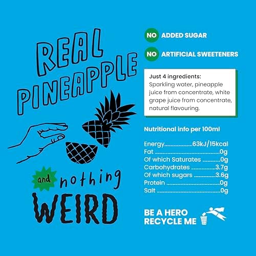 Dalston's Sparkling Pineapple Soda – No Added Sugar (24 x 330ml)
