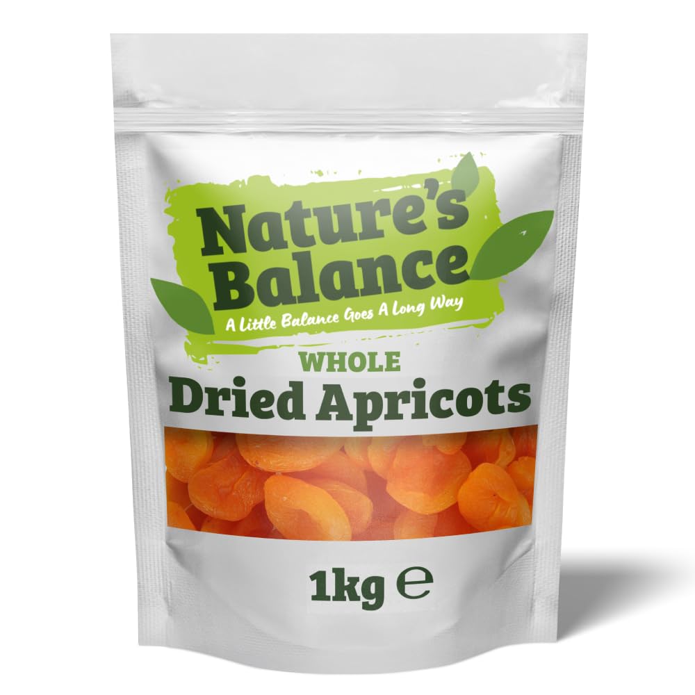 Nature's Balance Dried Apricots – 1kg Soft Whole Turkish Pitted Fruit
