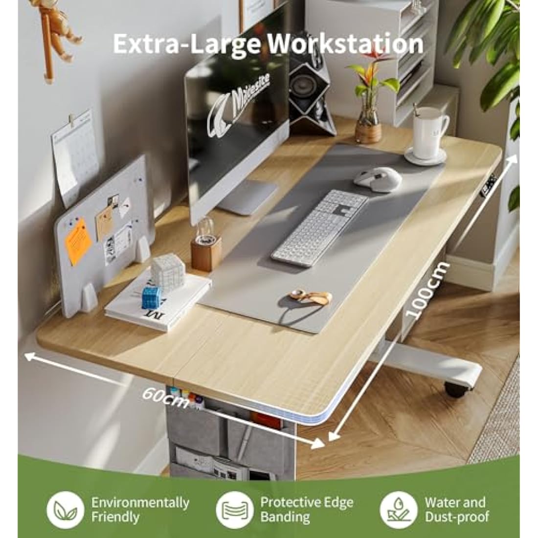 MAIDeSITe Electric Standing Desk – Height Adjustable 100x60cm Table