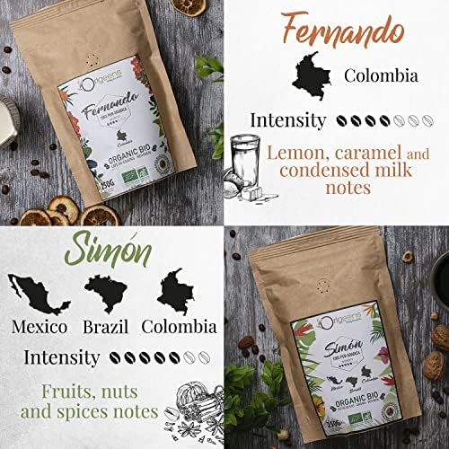 Organic Arabica Whole Coffee Beans - 1kg Latin America Set