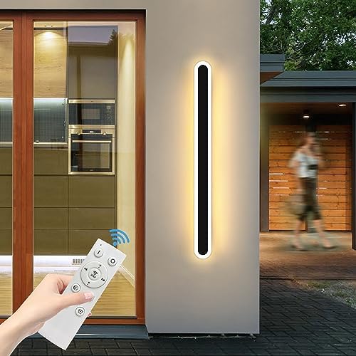 Mikeru 150cm LED Outdoor Wall Light | Dimmable IP65 Modern Strip Sconce