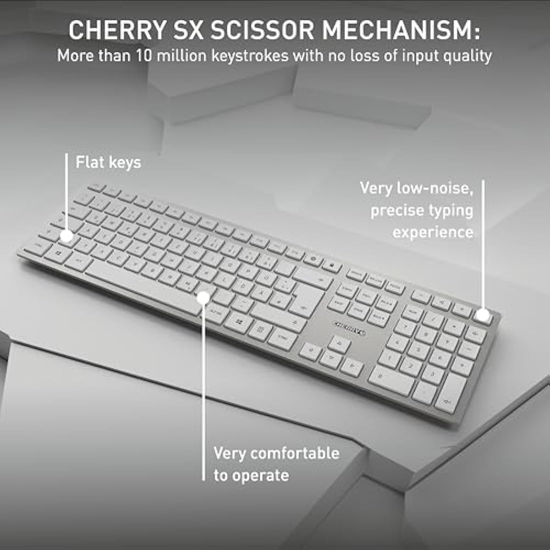 CHERRY DW 9100 SLIM Wireless Desktop Set | Bluetooth & 2.4GHz | Silver