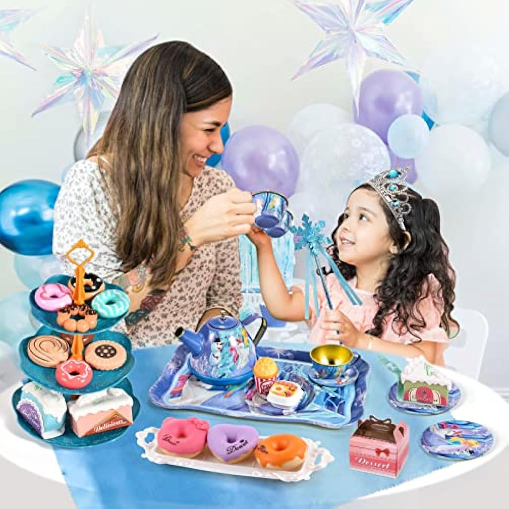 Frozen Princess Tea Set – 49PC Tin Pretend Play Kitchen Toys