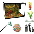 Jolof Store 26L Glass Aquarium Starter Kit with LED Light & Filter