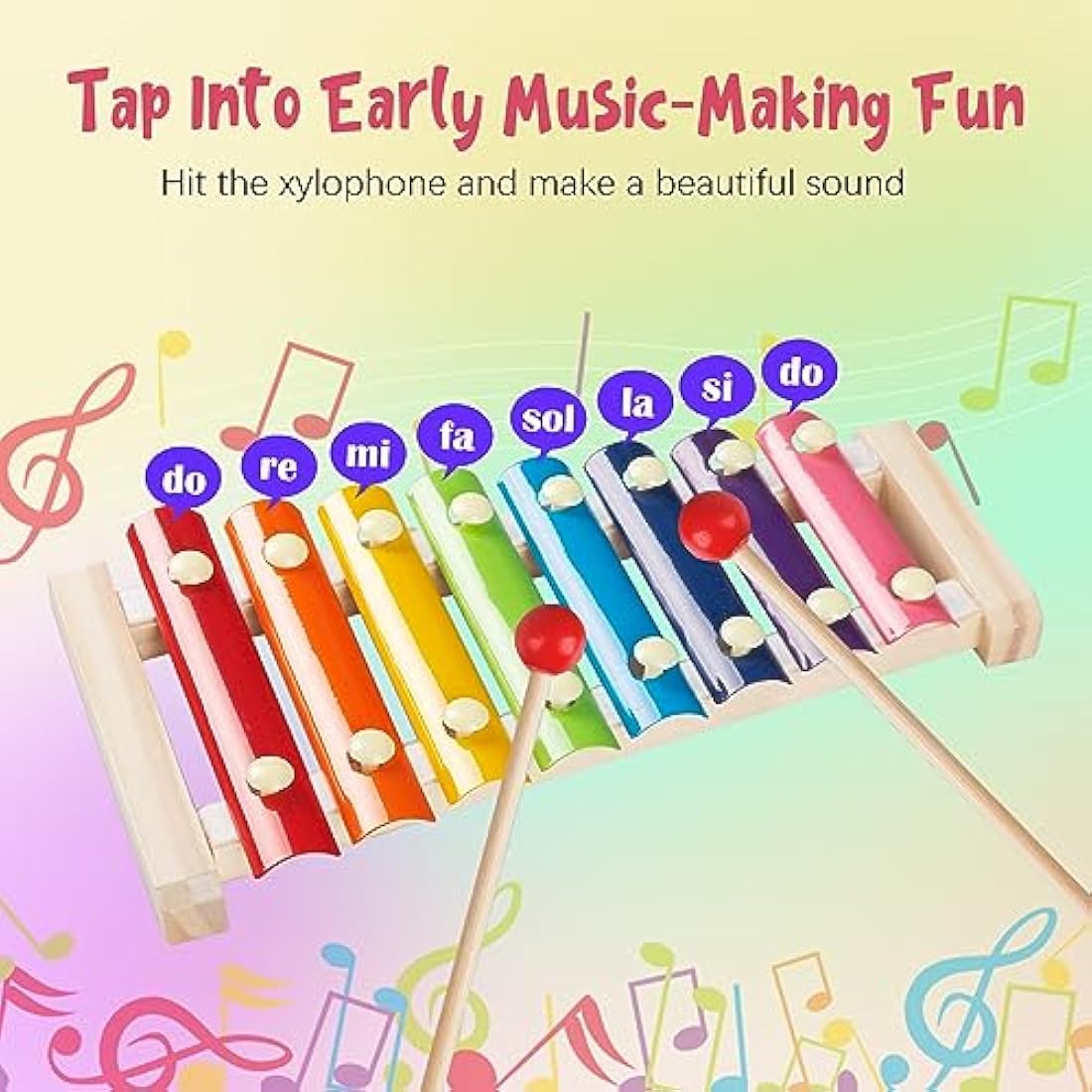 Jolof Store 6-in-1 Montessori Toys | Wooden Stacking & Sensory Activity Set