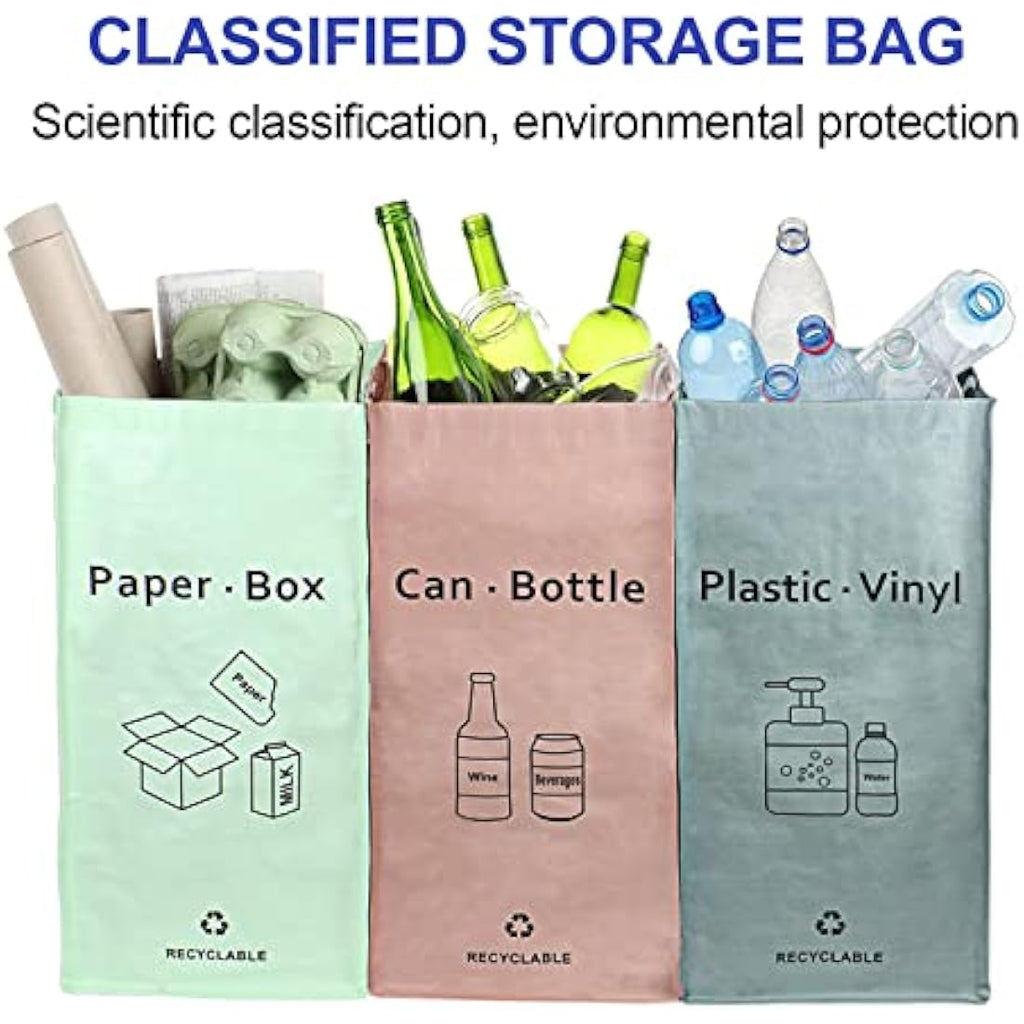 Jolof Store Recycling Bags | 3-Pack Waterproof Woven Waste Bins