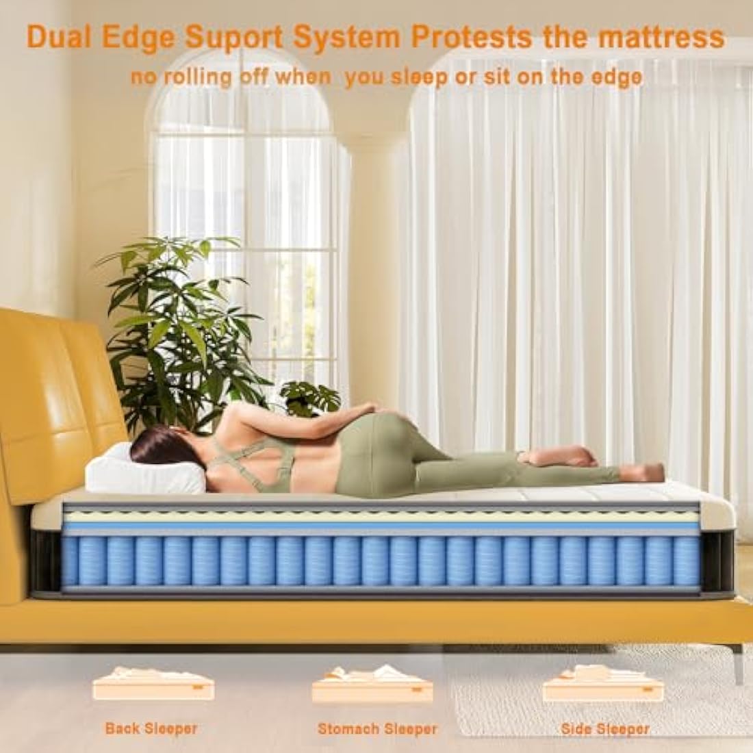 Molphit Small Double Hybrid Mattress | 10 Inch Memory Foam & Pocket Spring