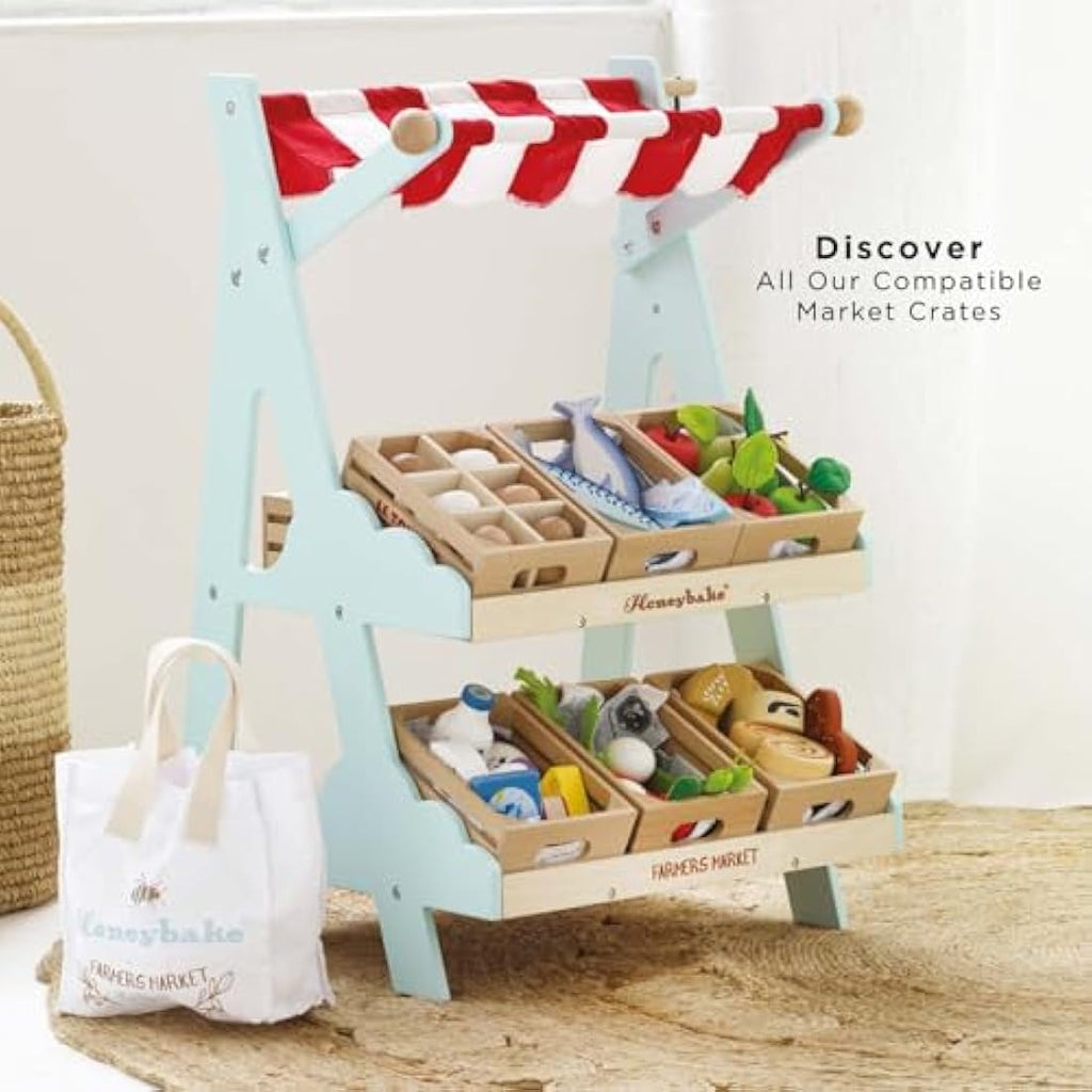 Le Toy Van Wooden Honeybee Market Stall – Pretend Play Supermarket Set