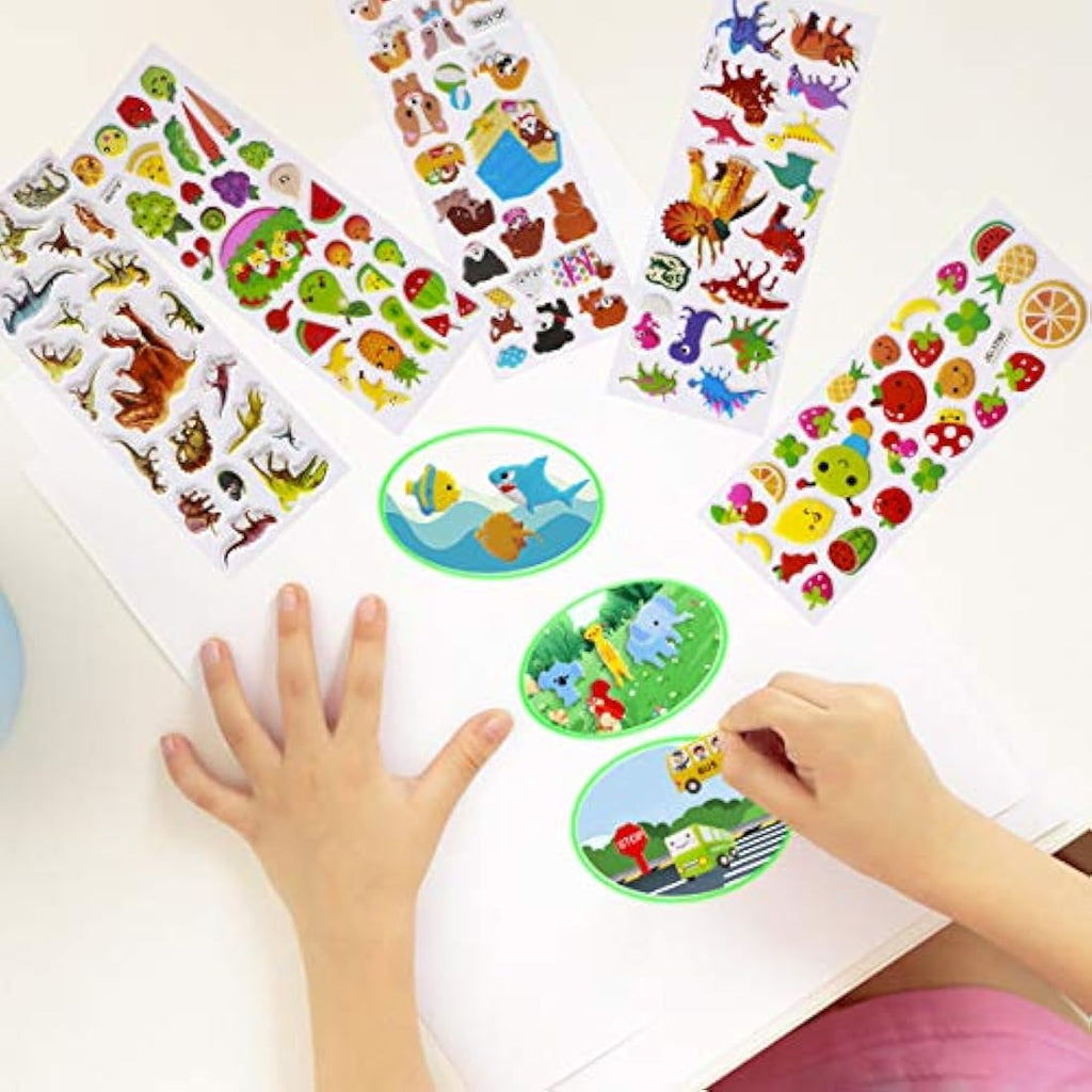 Meafeng 3D Puffy Stickers for Kids – 24 Sheets Vivid Reward Craft Stickers