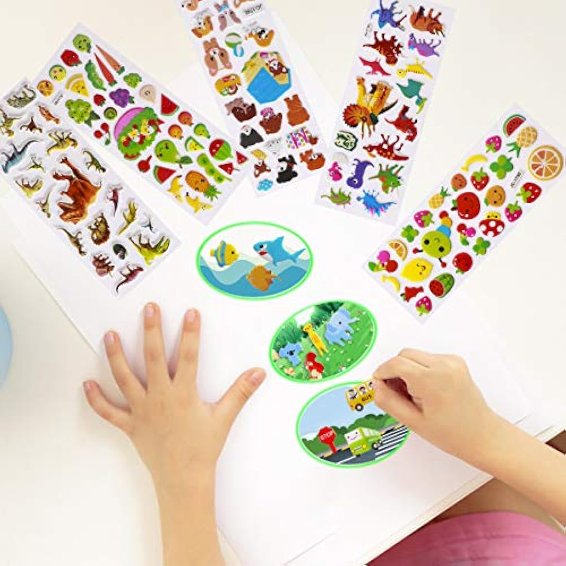 Meafeng 3D Puffy Stickers for Kids – 24 Sheets Vivid Reward Craft Stickers