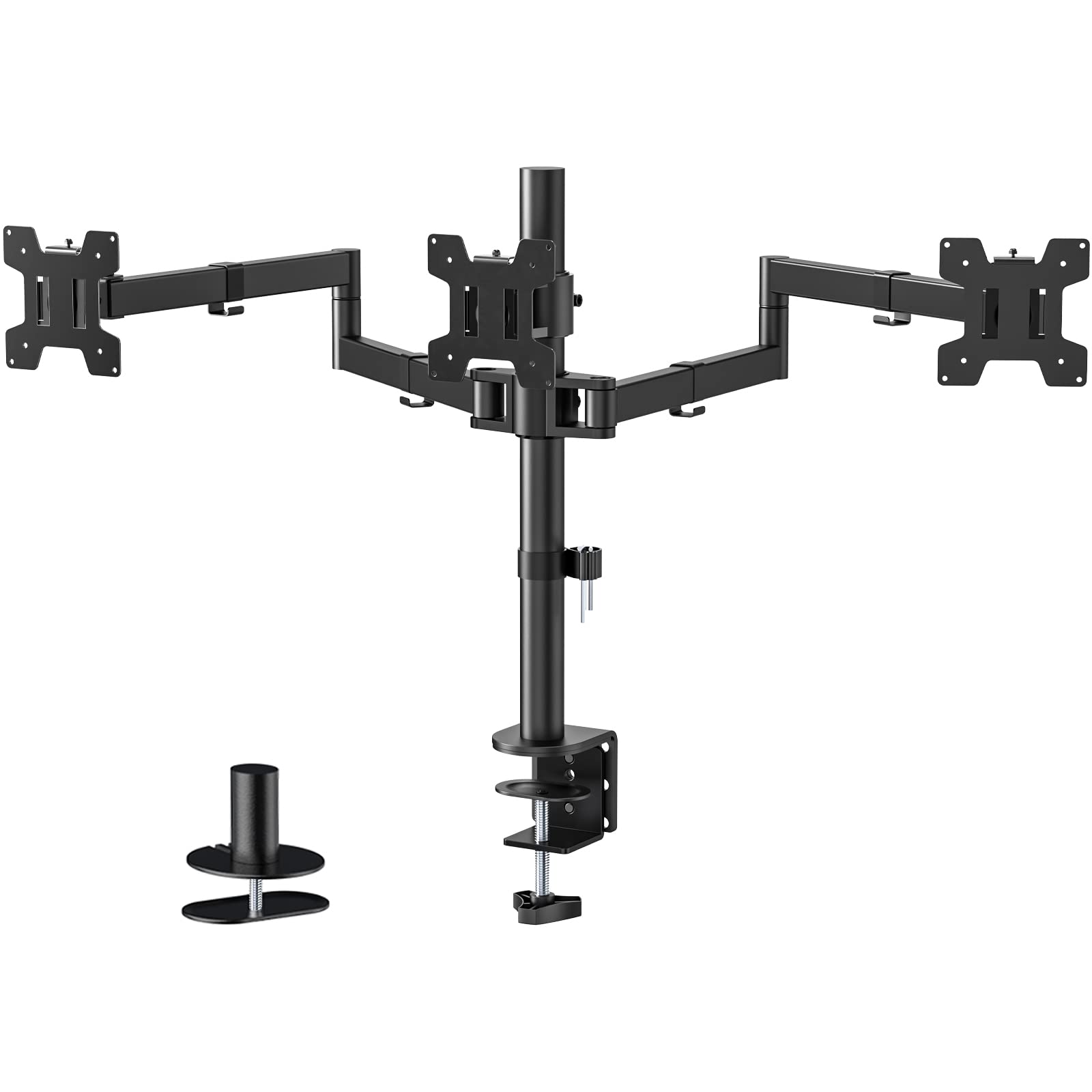 WALI Triple Monitor Arm – Articulating 3 Monitor Stand for 27" Screens
