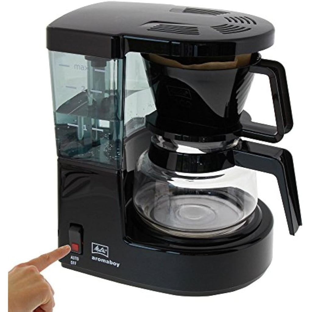 Melitta AromaBoy Filter Coffee Machine – Compact 2-Cup Design, Black