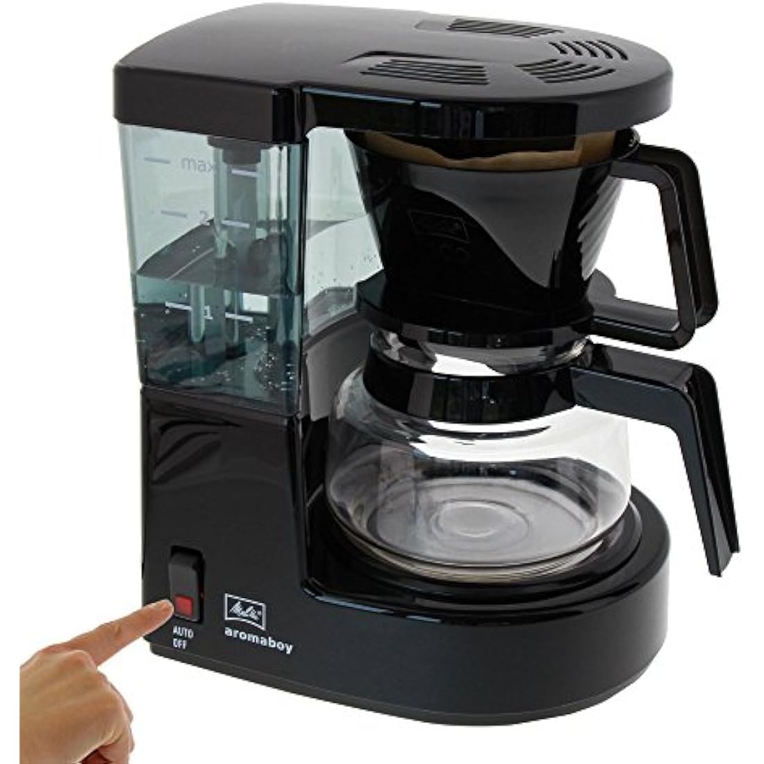 Melitta AromaBoy Filter Coffee Machine – Compact 2-Cup Design, Black