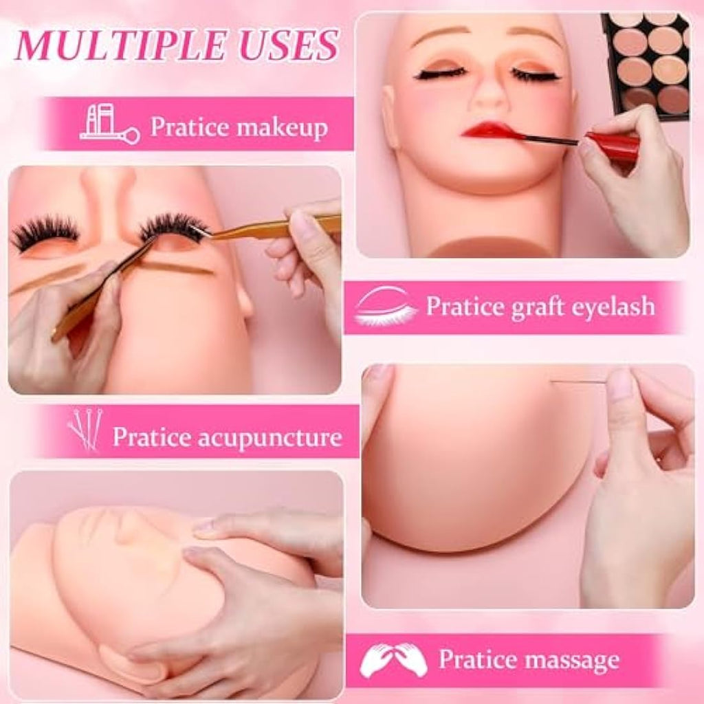 Jolof Store Eyelash Extension Kit – 22PCS Training Set with Mannequin Head