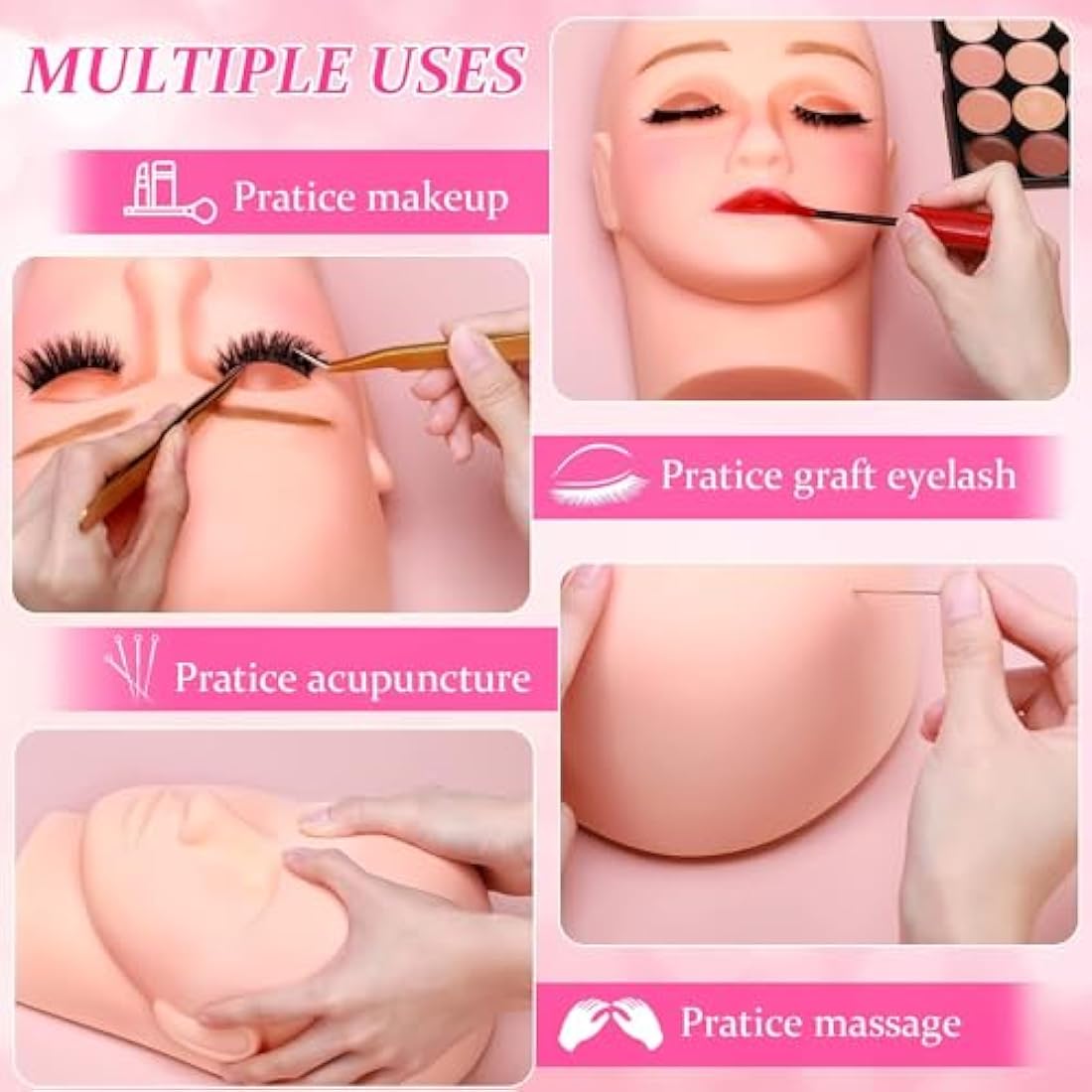 Jolof Store Eyelash Extension Kit – 22PCS Training Set with Mannequin Head