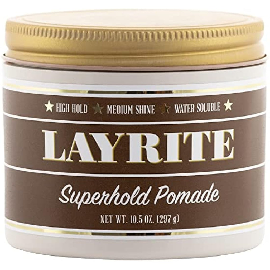 Layrite Superhold Pomade 297g | High Hold Water Soluble Hair Styling