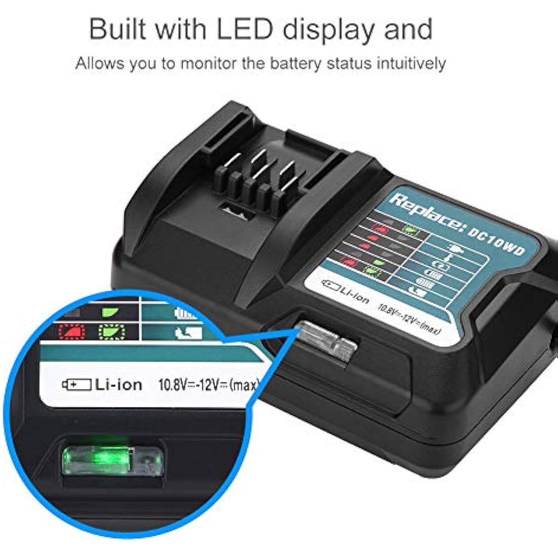 10.8V-12V Lithium-Ion Battery Quick Charger | DC10WD BL1015