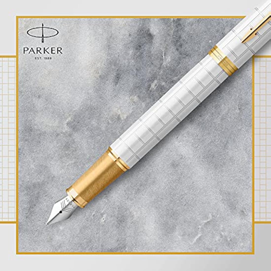 Parker IM Fountain Pen – Pearl Lacquer with Gold Trim, Fine Point
