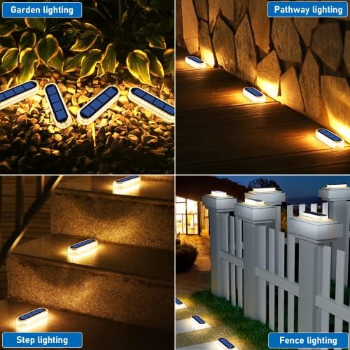 Solar Deck Lights – IP68 Waterproof 30 LED Garden Step Lights, 6 Pack