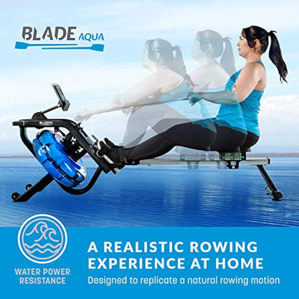 Bluefin Fitness Blade Aqua M-1 Water Rowing Machine – Foldable Home Rower