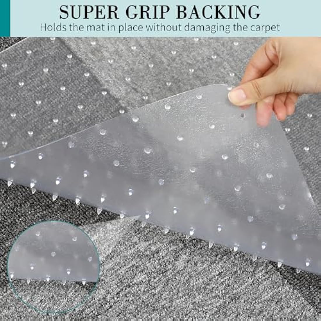 BesWin Office Chair Mat for Low Pile Carpet | 90x120cm Clear PVC Protector