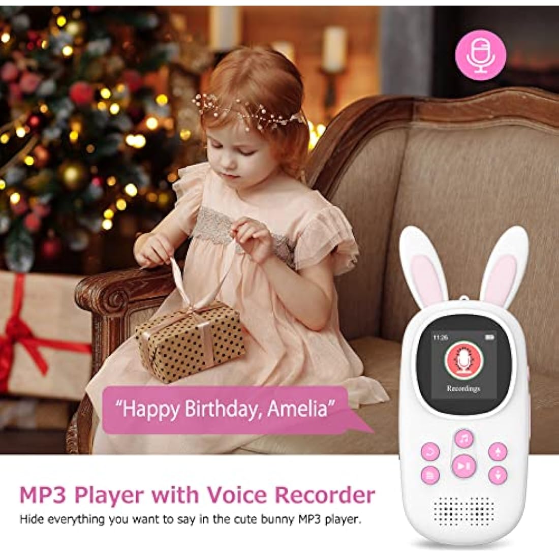 Bunny Kids MP3 Player with Bluetooth 5.0 and Speaker