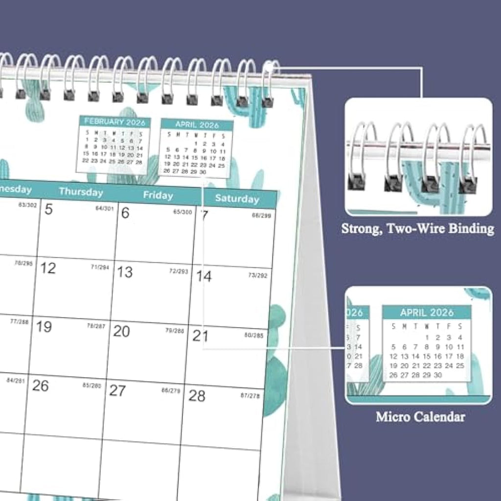 2025-2026 Desk Calendar – 18 Month Standing Flip Planner