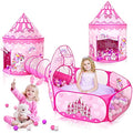 SENODEER 3-in-1 Princess Tent with Ball Pit and Crawl Tunnel for Girls