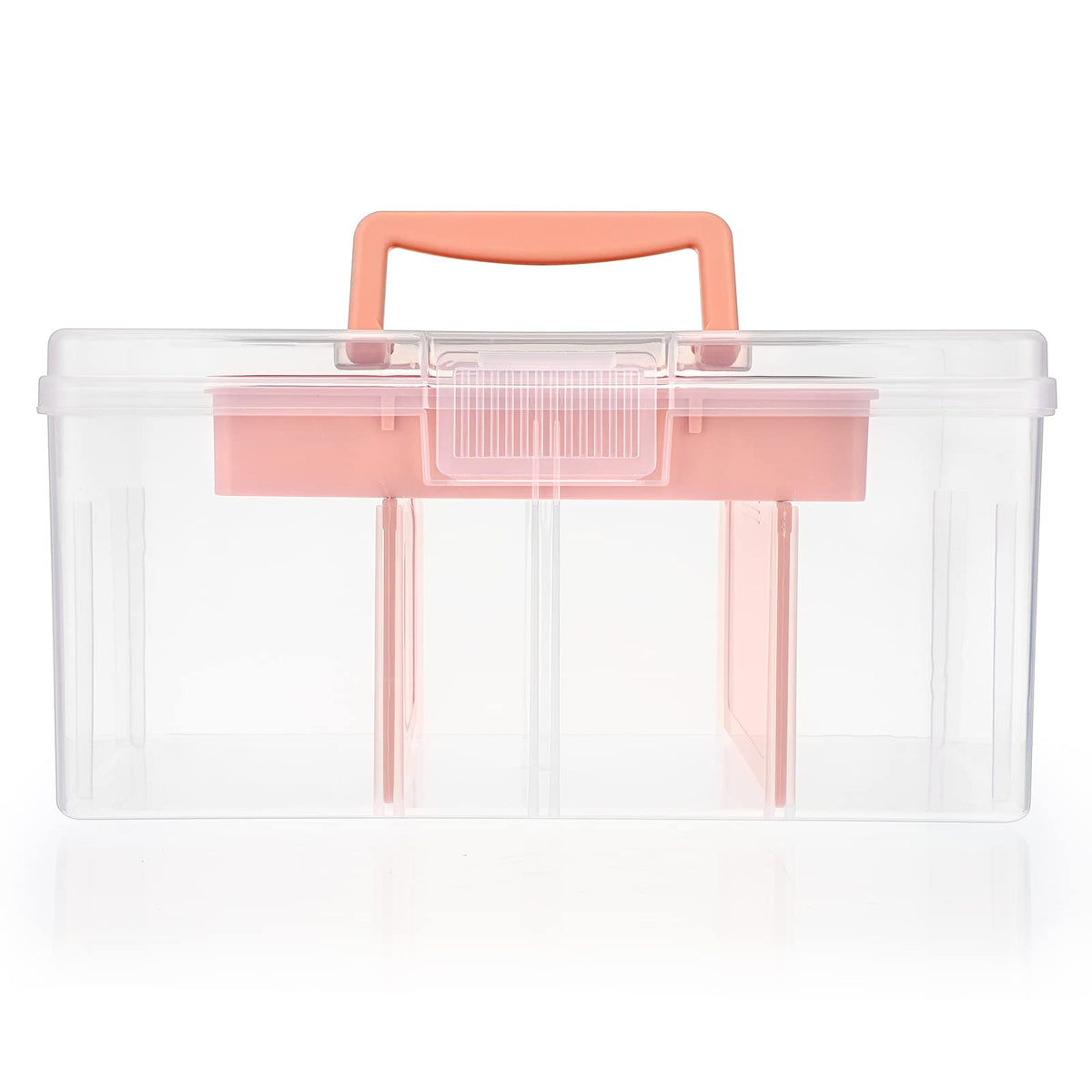 IGNPION Craft Storage Box with 7 Compartments, Plastic Organiser Box, Pink - image 5